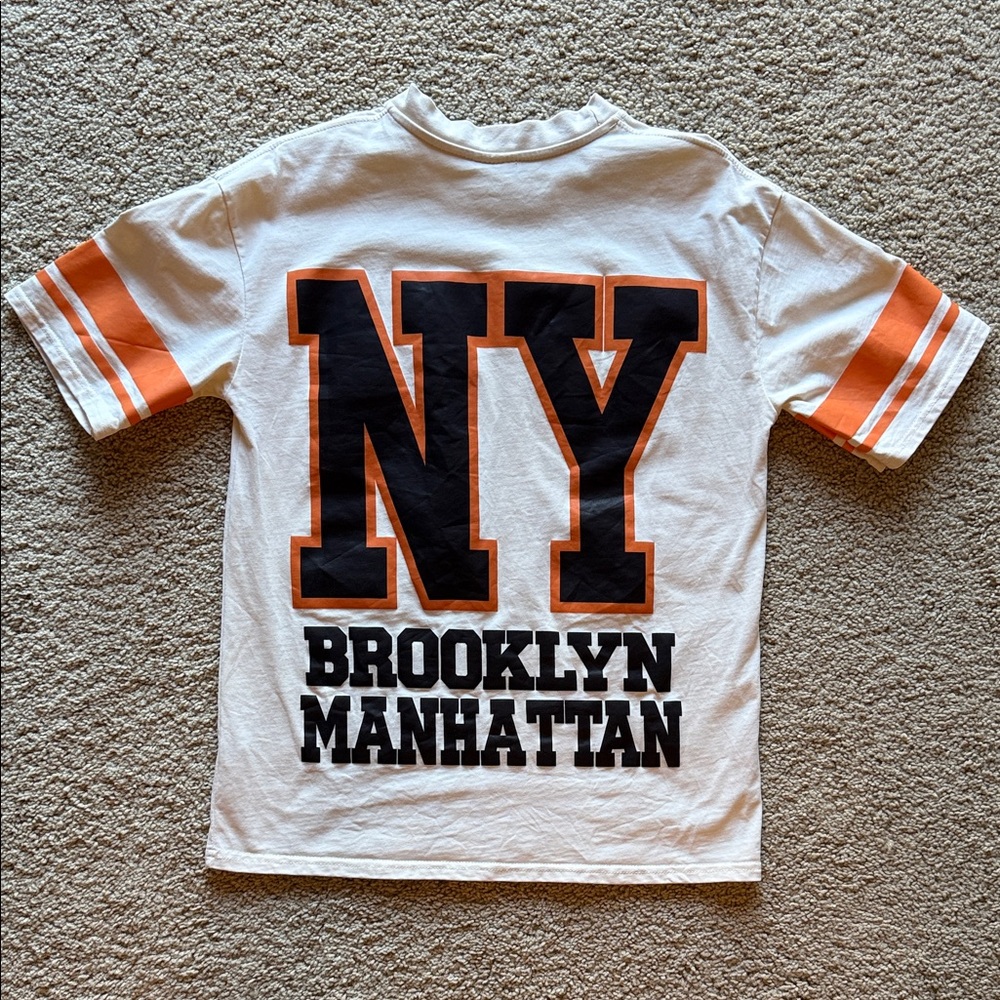 MLB NEW YORK Brooklyn Manhattan Orange, Brown, Cream T-Shirt Print